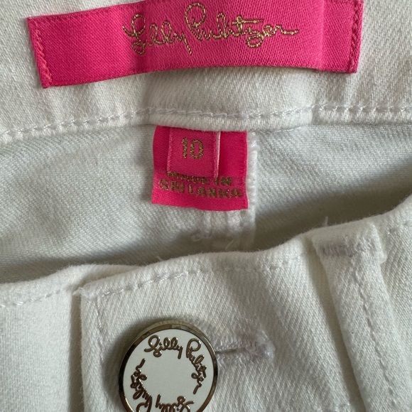 Lilly Pulitzer White Jeans with Blue Floral Embroidery - Picture 6 of 9